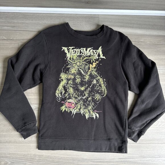 Vintage Veil Of Maya Vintage Crewneck‎ Sweatshirt Unisex Small Black Delta - Picture 1 of 9